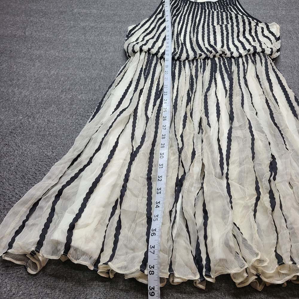 Geisha Designs Anthropologie Dress Womens 6 Black White NEW Wave Stripe Midi - Picture 2 of 10